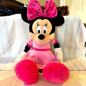 Minnie Mouse 20” Plush Pink Polka Dot Dress Stuffed Animal Doll Toy The Big One